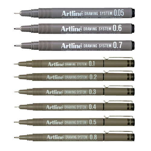 Artline Fineliner Artline 0.1mm zwart