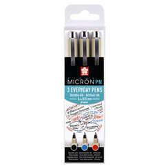 Fineliner Sakura Pigma Micron 0,4mm blister de 3 pièces assorti