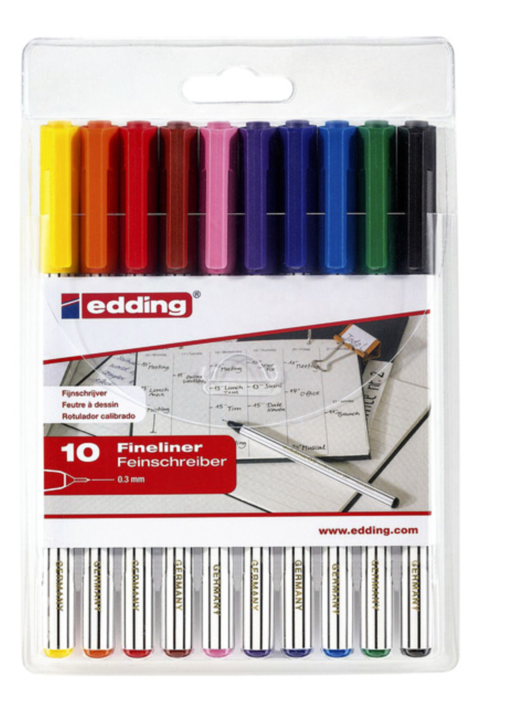 edding Fineliner Edding 89/10 assorti blister de 10 pièces