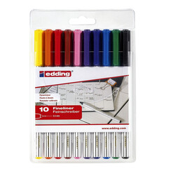 Fineliner Edding 89/10 assorti blister de 10 pièces