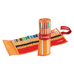 Fineliner STABILO point 88 rollerset oranje/rood à 30 kleuren