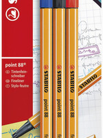 Stabilo Fineliner STABILO Point 88 assoti blister de 3 pièces