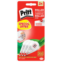 Roller correcteur Pritt Mini 4,2mmx7m blister 2+1 gratuit