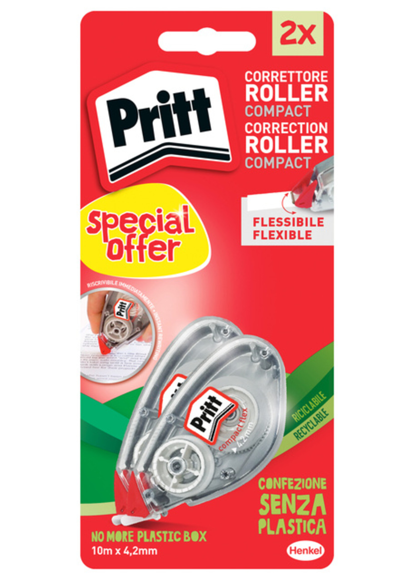 Pritt Correctieroller Pritt 4.2mmx10m compact flex blister 2e halve prijs