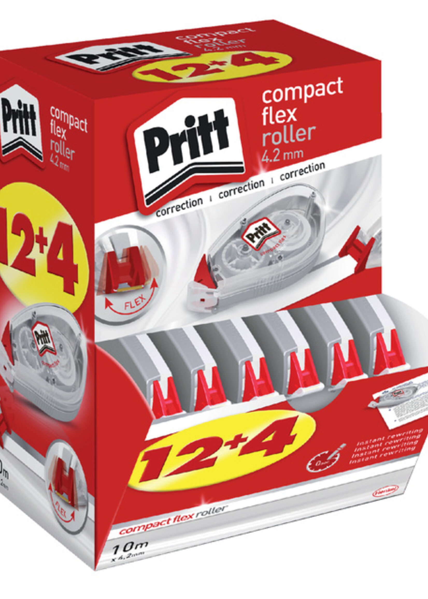 Pritt Correctieroller Pritt compact flex 4.2mmx 10m doos à 12+4 gratis