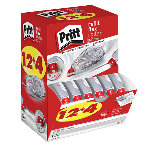 Pritt Correctieroller Pritt 4.2mmx12m flex navulbaar doos à 12+4 gratis