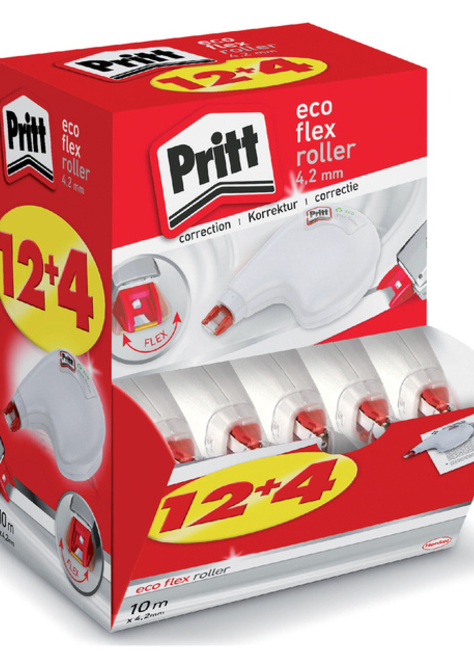 Pritt Correctieroller Pritt 4.2mmx10m eco flex valuepack à 12+4 gratis