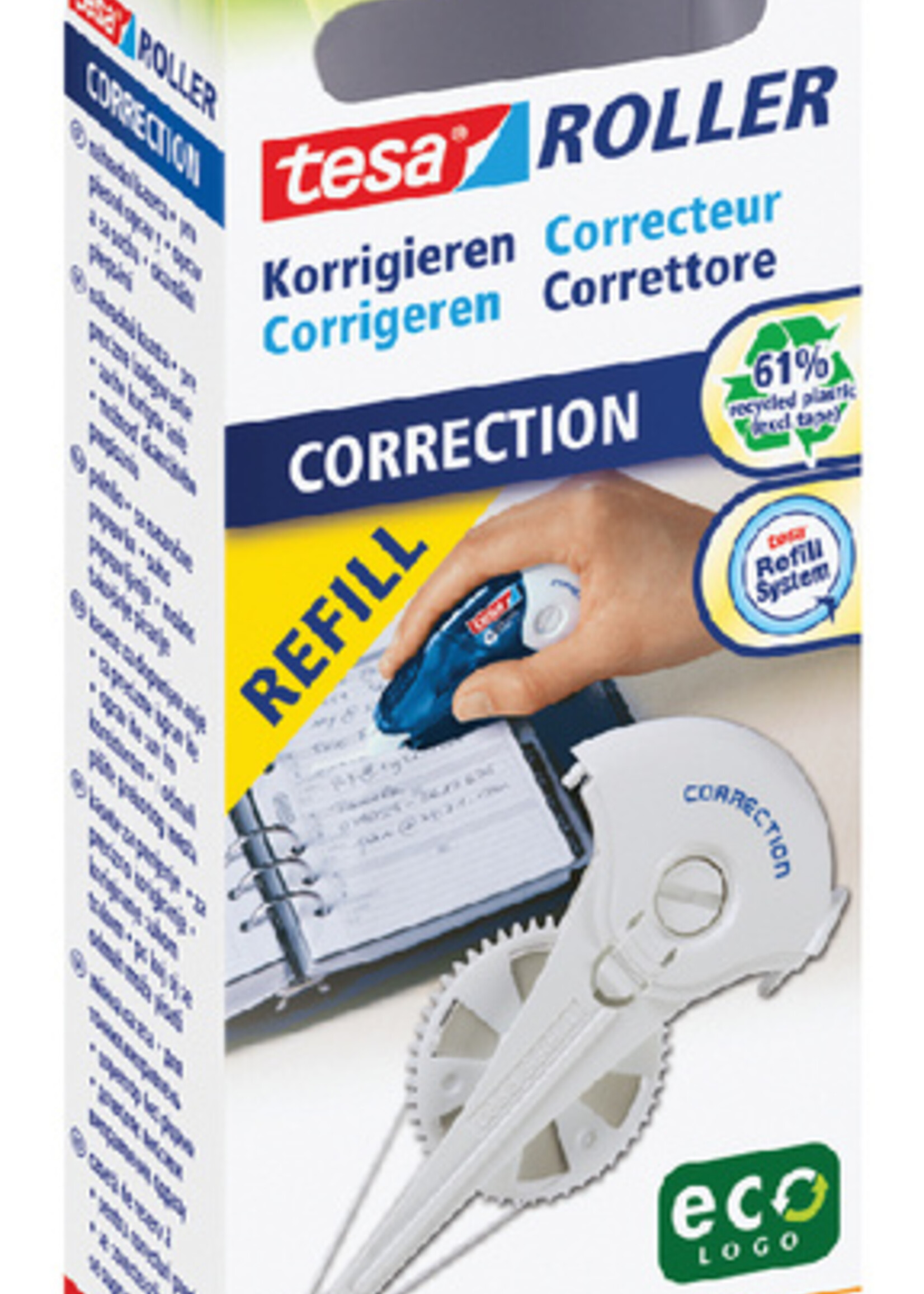 Tesa Correctierollervulling Tesa ecoLogo 8.4mmx14m in hangdoosje