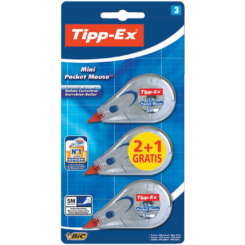 Tipp-ex Correcteur Tipp-Ex Pocket Mouse 2+1 gratuit sous blister