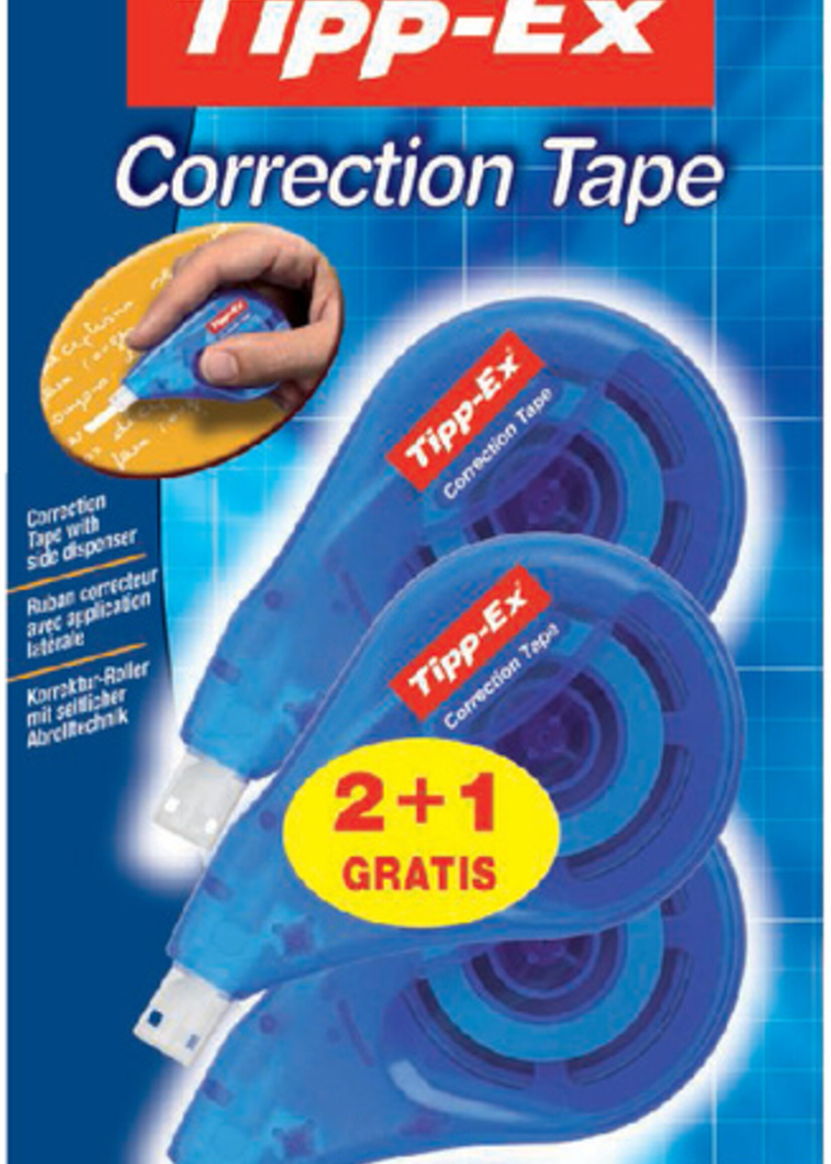 Tipp-ex Correctieroller Tipp-ex 4.2mmx12m zijwaarts blister 2+1 gratis