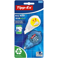 Roller correcteur Tipp-Ex 5mmx14m Easy-Refil + recharge Ecolutions blister 1+1