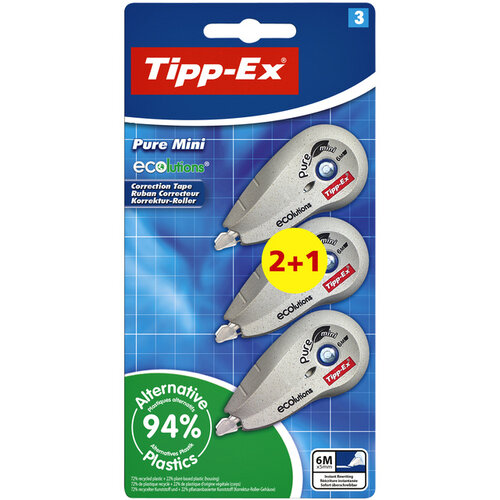 Tipp-ex Correctieroller Tipp-ex 5mmx6m ecolutions pure mini blister 2+1 gratis