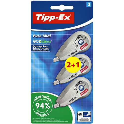 Tipp-ex Roller correcteur Tipp-Ex 5mmx6m Ecolutions pure mini blister 2+1 gratuit