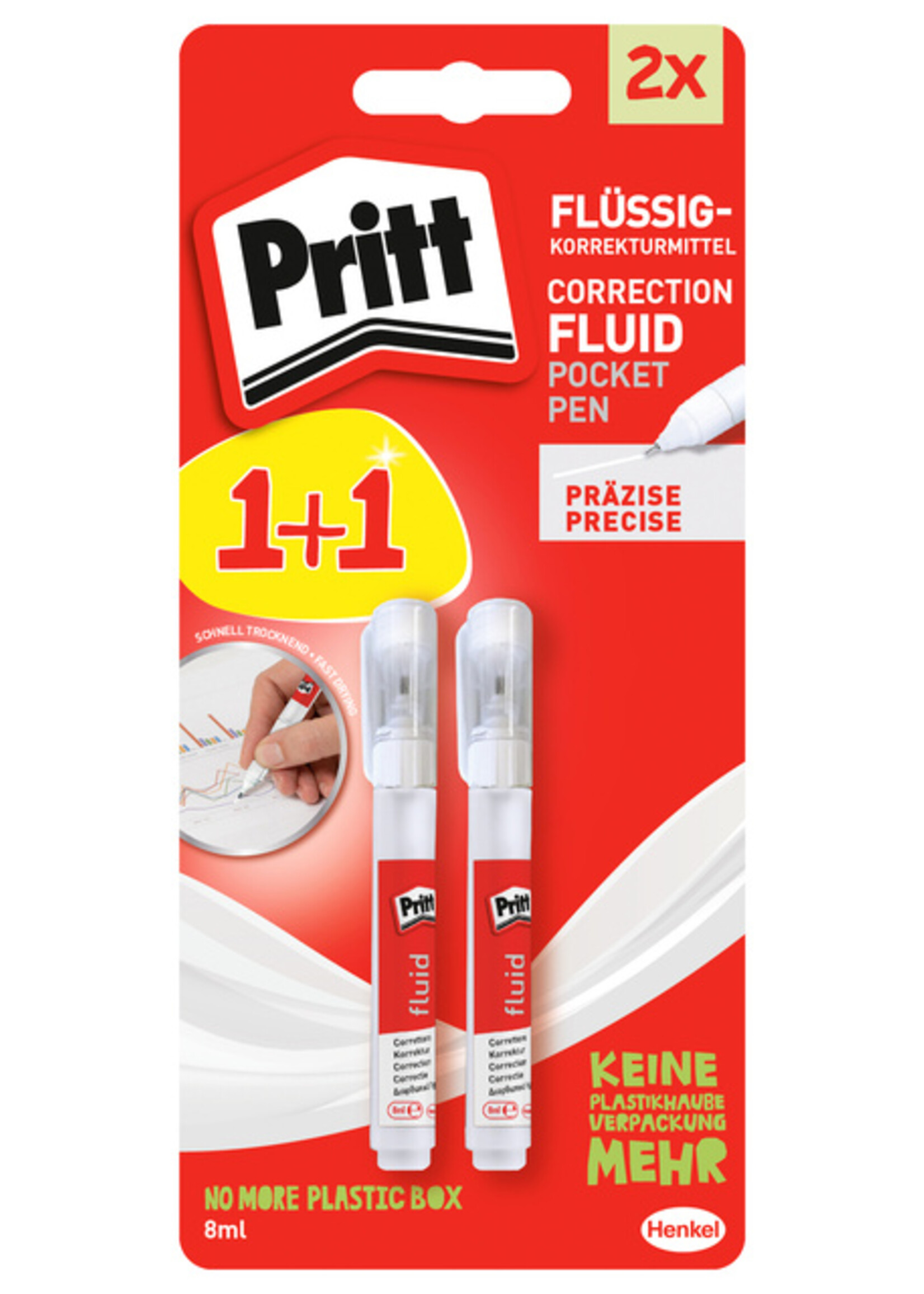 Pritt Stylo correcteur Pritt fluide 8ml blister 2 pièces