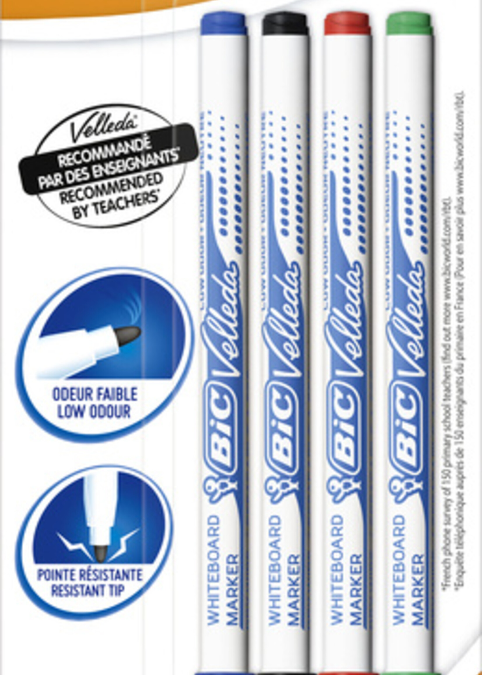 Bic Viltstift Bic 1721 whiteboard rond 1.5mm blister à 4 stuks assorti