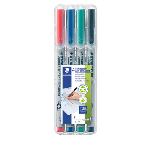 Staedtler Viltstift Staedtler Lumocolor 311 non permanent S set à 4 assorti