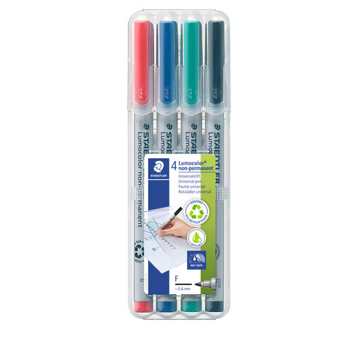 Staedtler Feutre Staedtler Lumocolor 316 non permanent F 4 pièces assorti