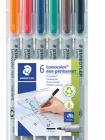 Staedtler Viltstift Staedtler Lumocolor 315 non permanent M set à 6 stuks assorti
