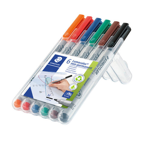 Staedtler Viltstift Staedtler Lumocolor 315 non permanent M set à 6 stuks assorti