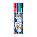 Staedtler Viltstift Staedtler Lumocolor 313 permanent S set à 4 stuks assorti