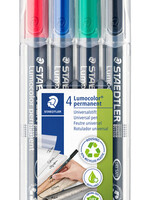 Staedtler Viltstift Staedtler Lumocolor 313 permanent S set à 4 stuks assorti