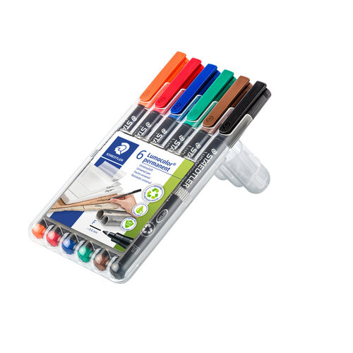 Staedtler Feutre Staedtler Lumocolor 318 permanent Fin 6 pièces assorti