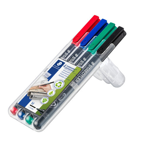 Staedtler Viltstift Staedtler Lumocolor 317 permanent M set à 3 +1 stuk gratis