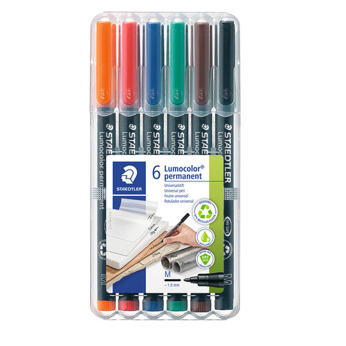 Staedtler Feutre Staedtler Lumocolor 317 permanent Medium 6 pièces assorti