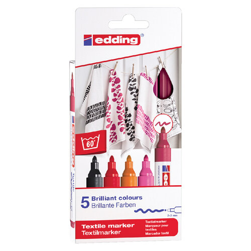 edding Viltstift edding 4500 textiel rond 2-3mm warm assorti