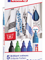 edding Marqueur Textile edding 4500 ogive 2-3mm couleurs froides assorti