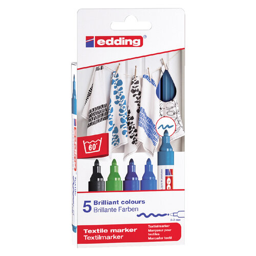 edding Marqueur Textile edding 4500 ogive 2-3mm couleurs froides assorti