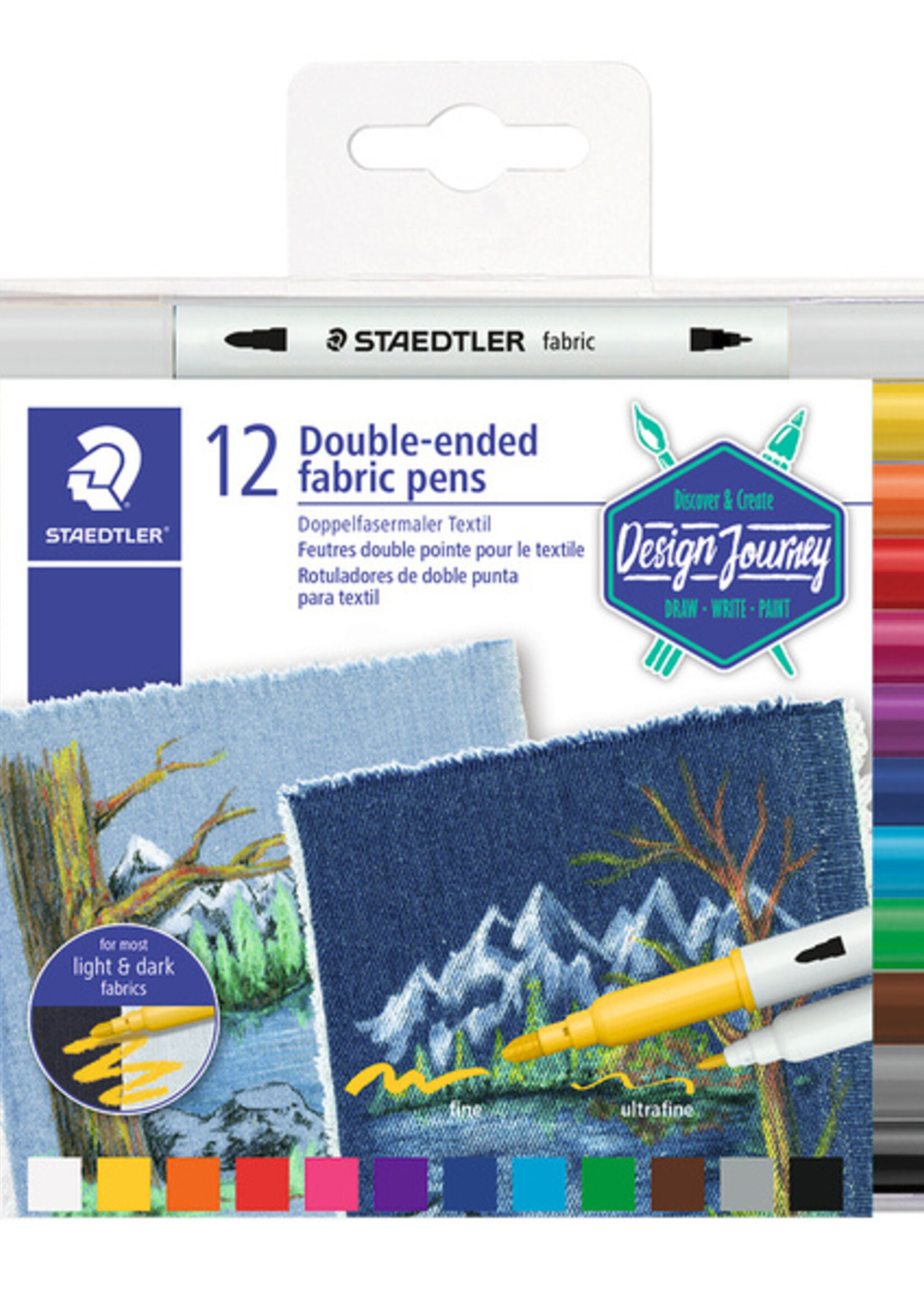 Staedtler Viltstift Staedtler 3190 textiel duo ass