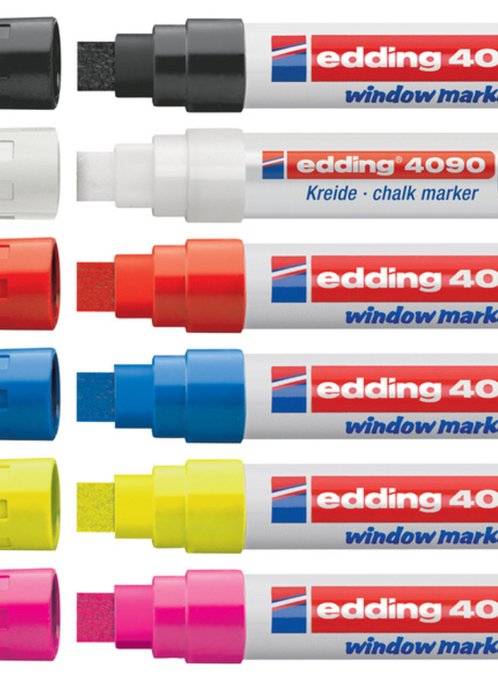 edding Marqueur Vitre edding 4090 Pointe biseautée 4-15mm Blanc