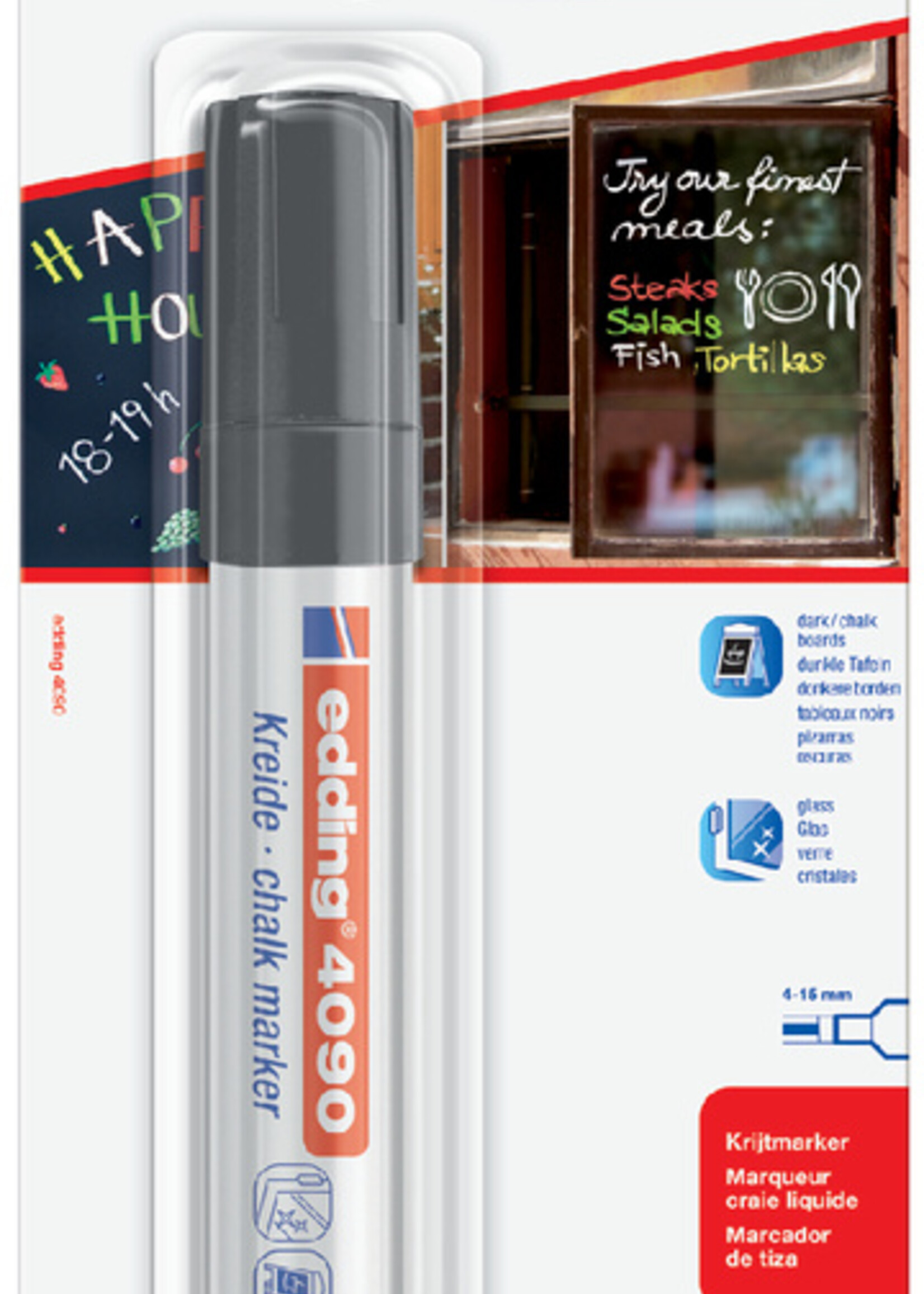 edding Marqueur Vitre edding 4090 biseauté 4-15mm blanc blister