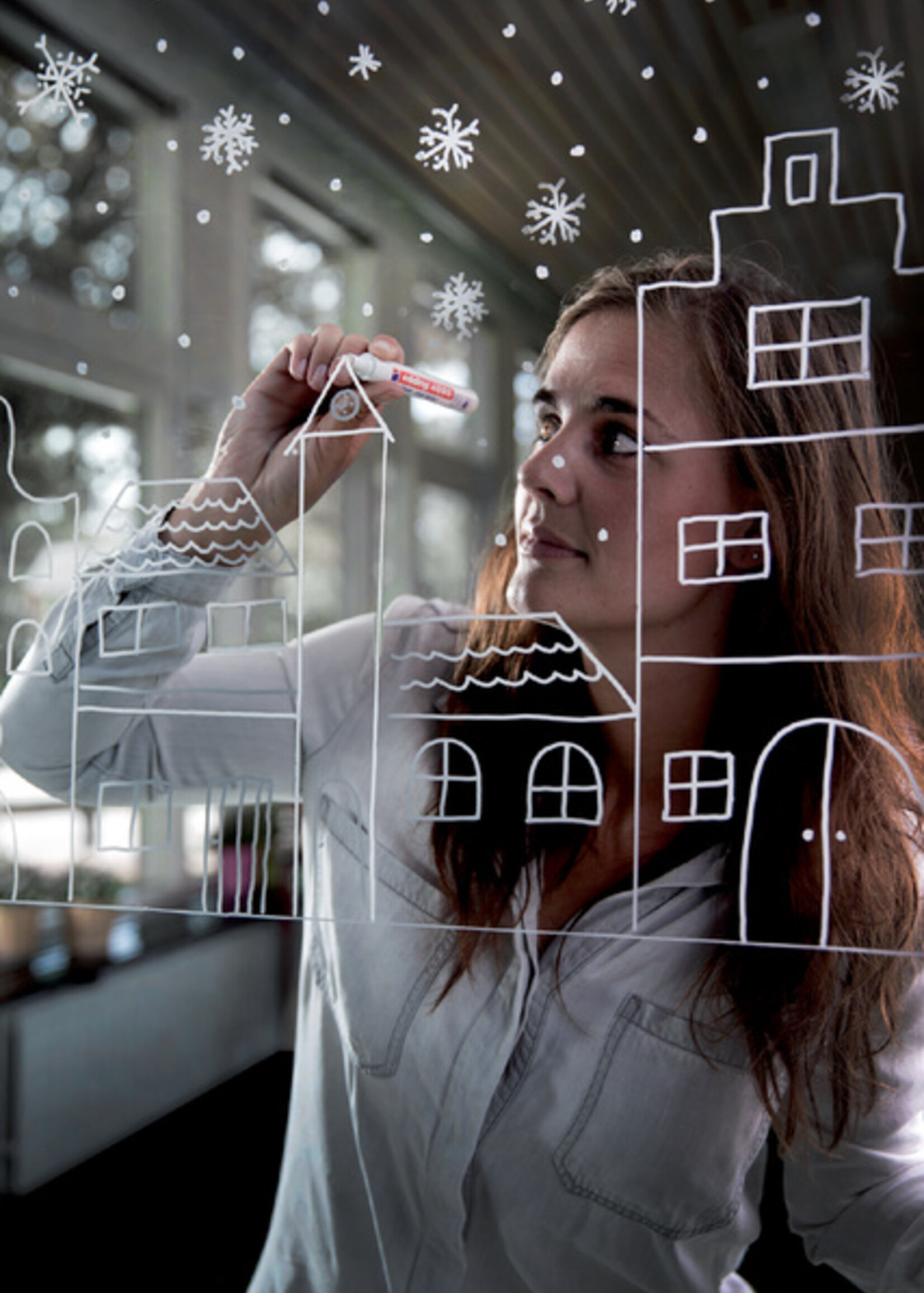 edding Marqueur Vitre edding 4090 biseauté 4-15mm blanc blister