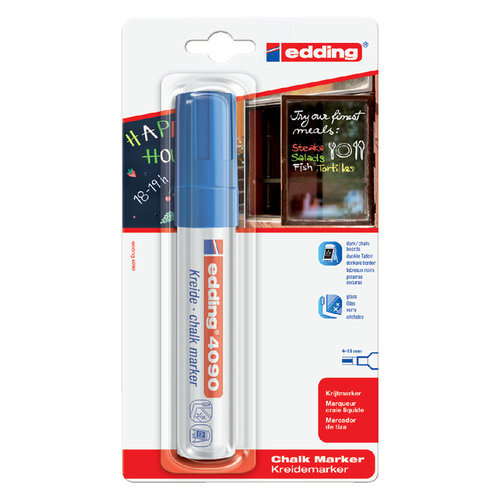 edding Marqueur Vitre edding 4090 biseauté 4-15mm bleu blister