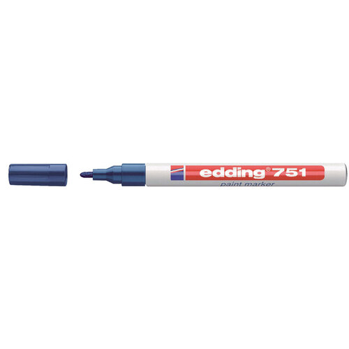 edding Viltstift edding 751 lakmarker rond blauw 1-2mm