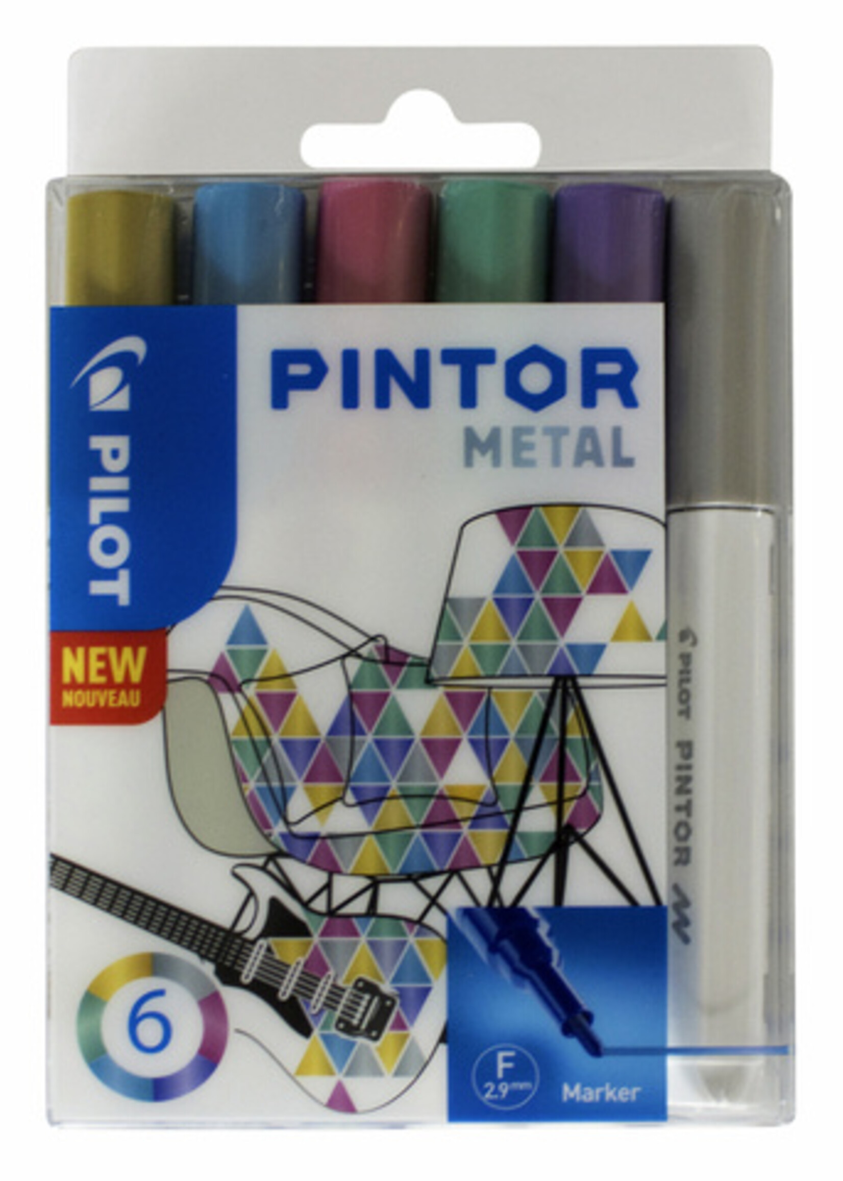 Pilot Feutre Pilot Métal 1.0mm ëtui 6 pièces assorti