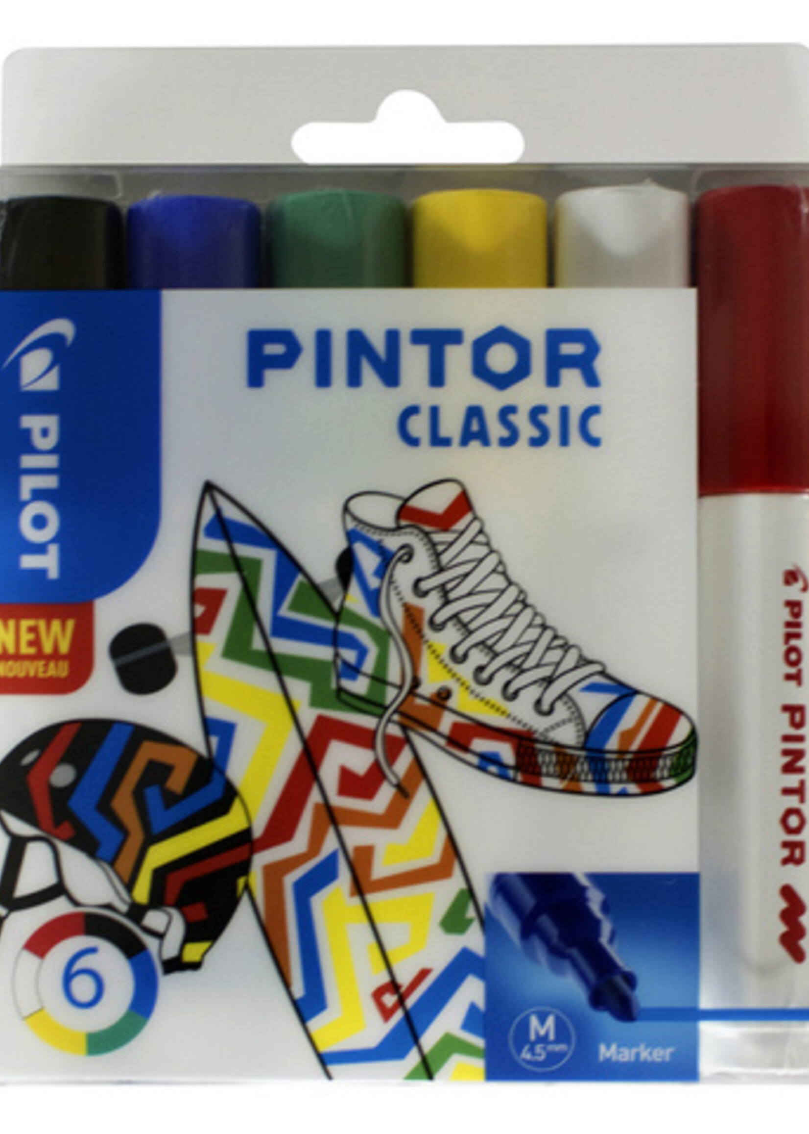 Pilot Verfstift Pilot Pintor classic 1.4mm ass etui à 6 stuks assorti