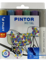 Pilot Verfstift Pilot Pintor metalic 1.4mm ass etui à 6 stuks assorti