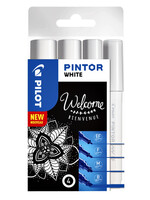 Pilot Verfstift Pilot Pintor wit etui à 4 stuks ass breedtes