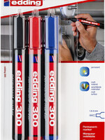 edding Feutre permanent edding 300 ogive 1,5-3mm blister 3 couleurs