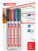 edding Viltstift edding 400 rond assorti 1mm blister à 4st