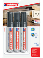 edding Marqueur edding 500 biseau 2-7mm noir blister 3pcs