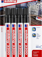 edding Feutre edding 3300 biseau 1-5mm blister 4 pièces noir