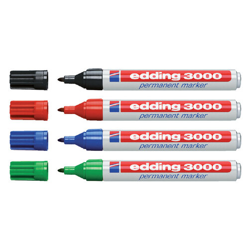 edding Viltstift edding 3000 rond assorti 1.5-3mm blister à 4st