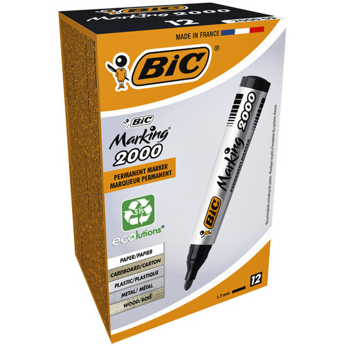 Bic Viltstift Bic 2000 rond zwart 1.7mm