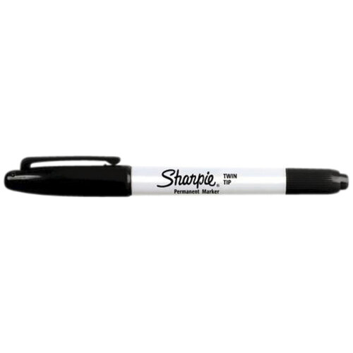 Sharpie Viltstift Sharpie twin tip rond 0.5mm en 0.9mm zwart blister à 1 stuk