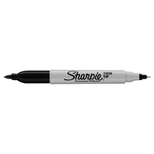 Sharpie Viltstift Sharpie twin tip rond 0.5mm en 0.9mm zwart blister à 1 stuk