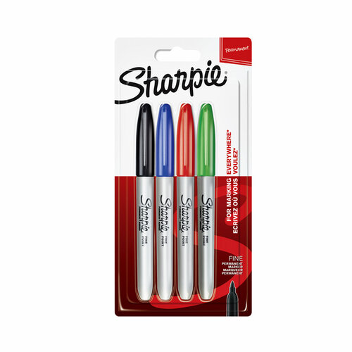 Sharpie Feutre Sharpie pointe ogive 0,9mm assorti blister 4 pièces